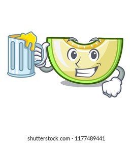 With juice cartoon sweet melon slice to dessert