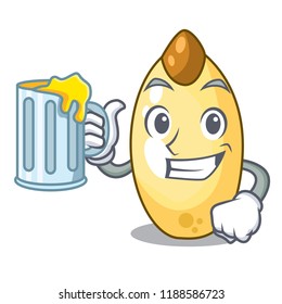 With juice cedar pine nuts on a cartoon
