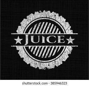 Juice chalk emblem written on a blackboard