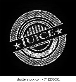 Juice chalkboard emblem written on a blackboard