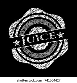 Juice chalkboard emblem written on a blackboard