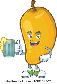 With juice character mango fruit with cartoon mascot