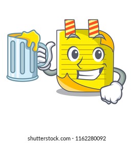 With juice checked note paper mascot