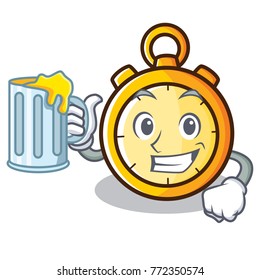With juice chronometer character cartoon style