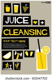 Juice Cleansing (Flat Style Vector Illustration Health Diet Poster Design)