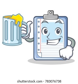 With juice clipboard character cartoon style