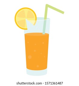 Juice cocktail icon. Flat illustration of juice cocktail vector icon for web design