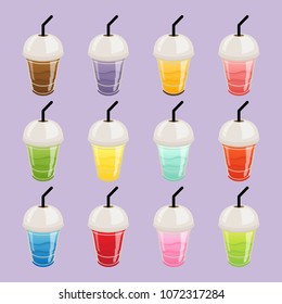 Juice and Cold Drink and Beverage Set Vector 