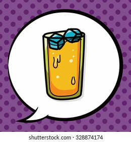 juice color doodle, speech bubble