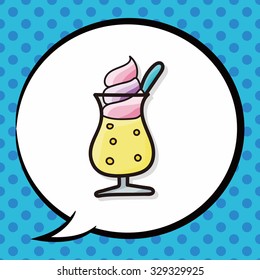 juice color doodle, speech bubble