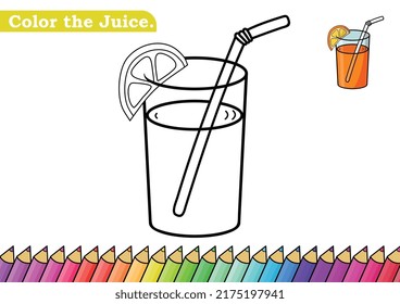 Página de coloreado de jugo. libro de coloración aislado. páginas de color para los niños. Jugo aislado.