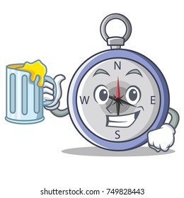 With juice compass character cartoon style