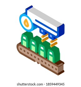 juice conveyor icon vector. isometric juice conveyor sign. color isolated symbol illustration