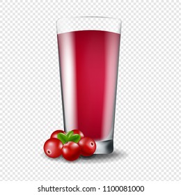Saft aus Cranberry, transparenter Hintergrund mit Farbverlauf-Mesh, Vektorgrafik
