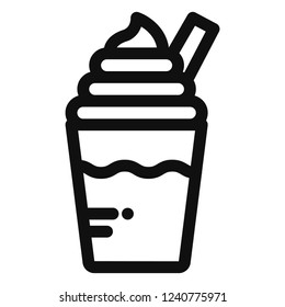 juice with cream line icon