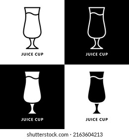 Juice Cup Icon Cartoon. Cold Drink Symbol Vector Logo
