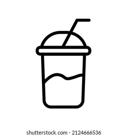 Juice cup icon. line icon style. suitable for fresh drinks icon. simple design editable. Design template vector