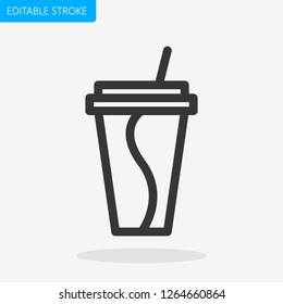 Juice Cup Icon Pixel Perfect Editable Stroke Vector