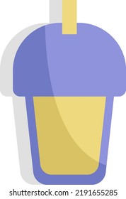 Juice in cup, illustration, vector on a white background.