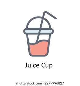 Saft-Cup-Vektorgrafik      Füllen Sie die Umrisssymbole aus. Einfache Stockillustrationsmaterial