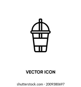 Juice cup vector icon. Modern, simple flat vector illustration for website or mobile app.Plastic cup symbol, logo illustration. Pixel perfect vector graphics	