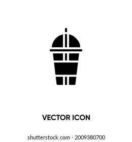 Juice cup vector icon. Modern, simple flat vector illustration for website or mobile app.Plastic cup symbol, logo illustration. Pixel perfect vector graphics	