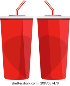 Juice cups, illustration, vector on a white background.
