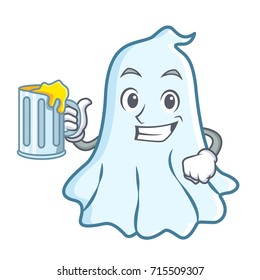 With juice cute ghost character cartoon