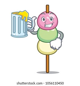 With juice dango mascot cartoon style