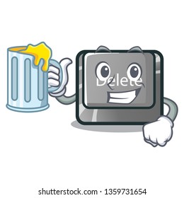 With juice delete button in the shape mascot