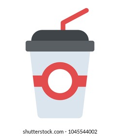 Juice in a disposable glass for the purpose of taking it away