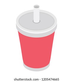 Juice in a disposable glass for the purpose of taking it away