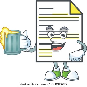 With juice document template with cartoon character shape