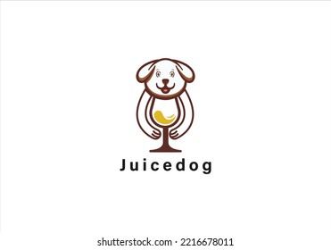 Saft-Hund-Vektorlogo-Design-Vorlage
