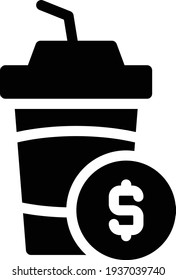 juice dollar pay vector glyph flat icon