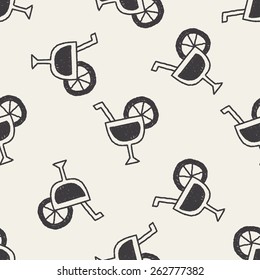juice doodle drawing seamless pattern background