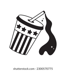 Juice doodle vector outline icon. EPS 10 file