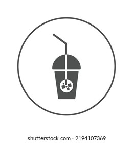 Juice drink cup takeaway icon | Circle version icon |