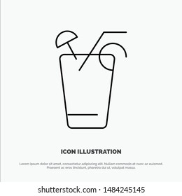 Juice, Drink, Food, Spring Line Icon Vector. Vector Icon Template background