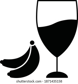 juice drink and fruit Vector Icon 