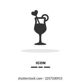 Juice drink icon in black and white colour