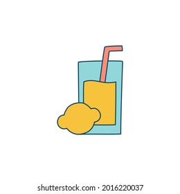 Juice drink icon in color icon, isolated on white background 