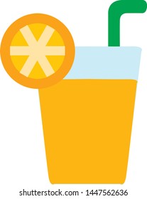 Juice drink icon in flat minimal style