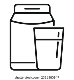 Juice drink icon outline vector. Food lunch. Kid container