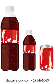 juice drink pet bottle can set Vector 