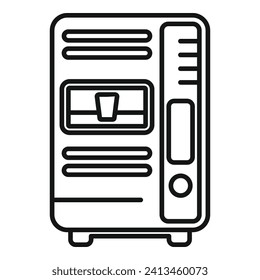 Saft trinken Maschine Symbol Umriss Vektorgrafik. Transportierte Lieferung. Kühl-Süßigkeiten