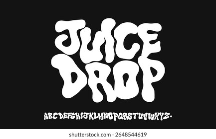 Juice Drop, Melt style font type alphabet. Fuentes Vector.