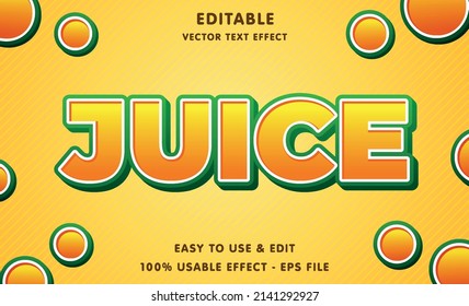 juice editable text effect with modern and simple style, usable for logo or campaign title