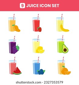 Juice elements collection, juice illustration suitable for design of poster, menu, social media, template and others.