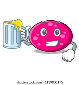 With juice ellipse mascot cartoon style